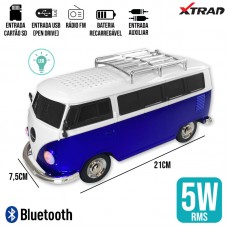 Caixa de Som Bluetooth Kombi WS-266 Xtrad - Azul